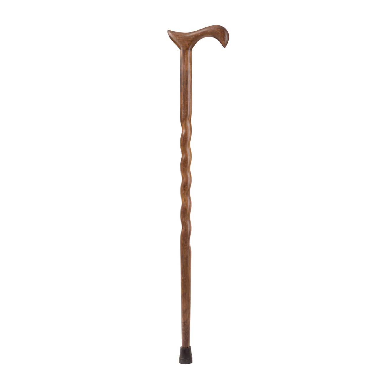 Brazos Twisted Lightweight Handcrafted Derby Walking Cane, Walnut, 34 Inch - Each - Image 1
