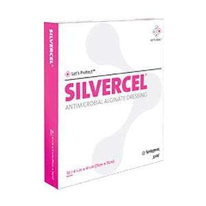 Silvercel Non-Adherent Antimicrobial Alginate Dressing, 4" x 8" - Case of 25 - Image 1