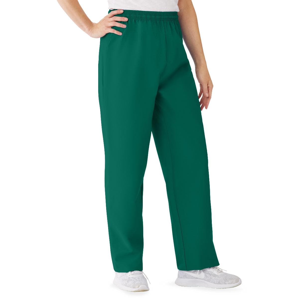 Medline Angelstat Women's Elastic Drawstring Waist Scrub Pants, Hunter Green, 2XLarge - Image 1