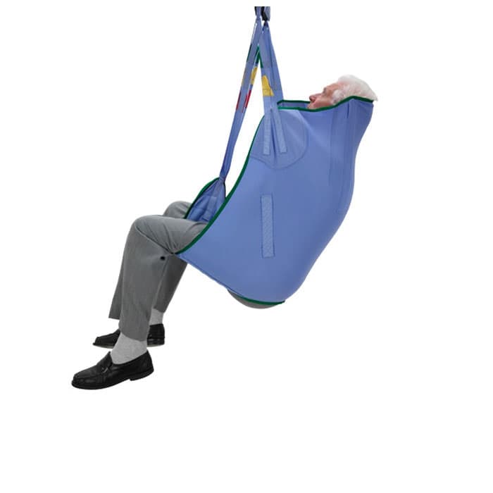 Arjo standard loop sling with head support and padded legs for 2-point patient lift - Medium - Image 1