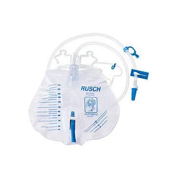 Rusch Premium Bedside Urinary Drainage Bag with Anti-reflux Valve, 2000 mL - Case of 20 - Image 1