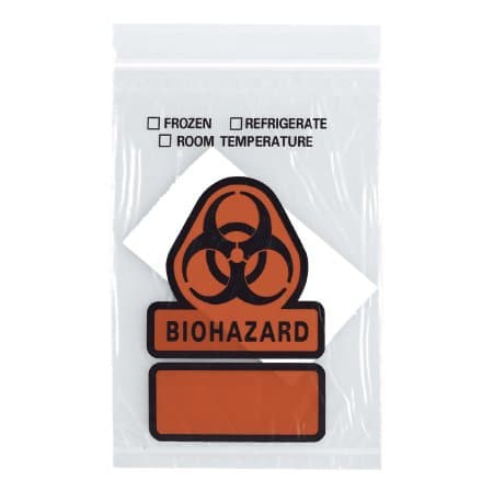 RD Plastics Specimen Transport Bag with Document Pouch and Absorbent Pad, 6 x 9 Inch - Case of 500 - Image 1