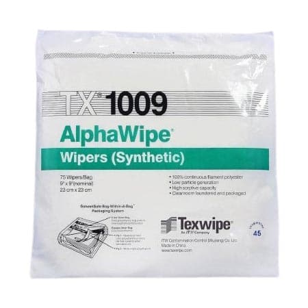 AlphaWipe Cleanroom Wipe White Bag NonSterile Disposable, 9 x 9 Inch - Case of 1500 - Image 1