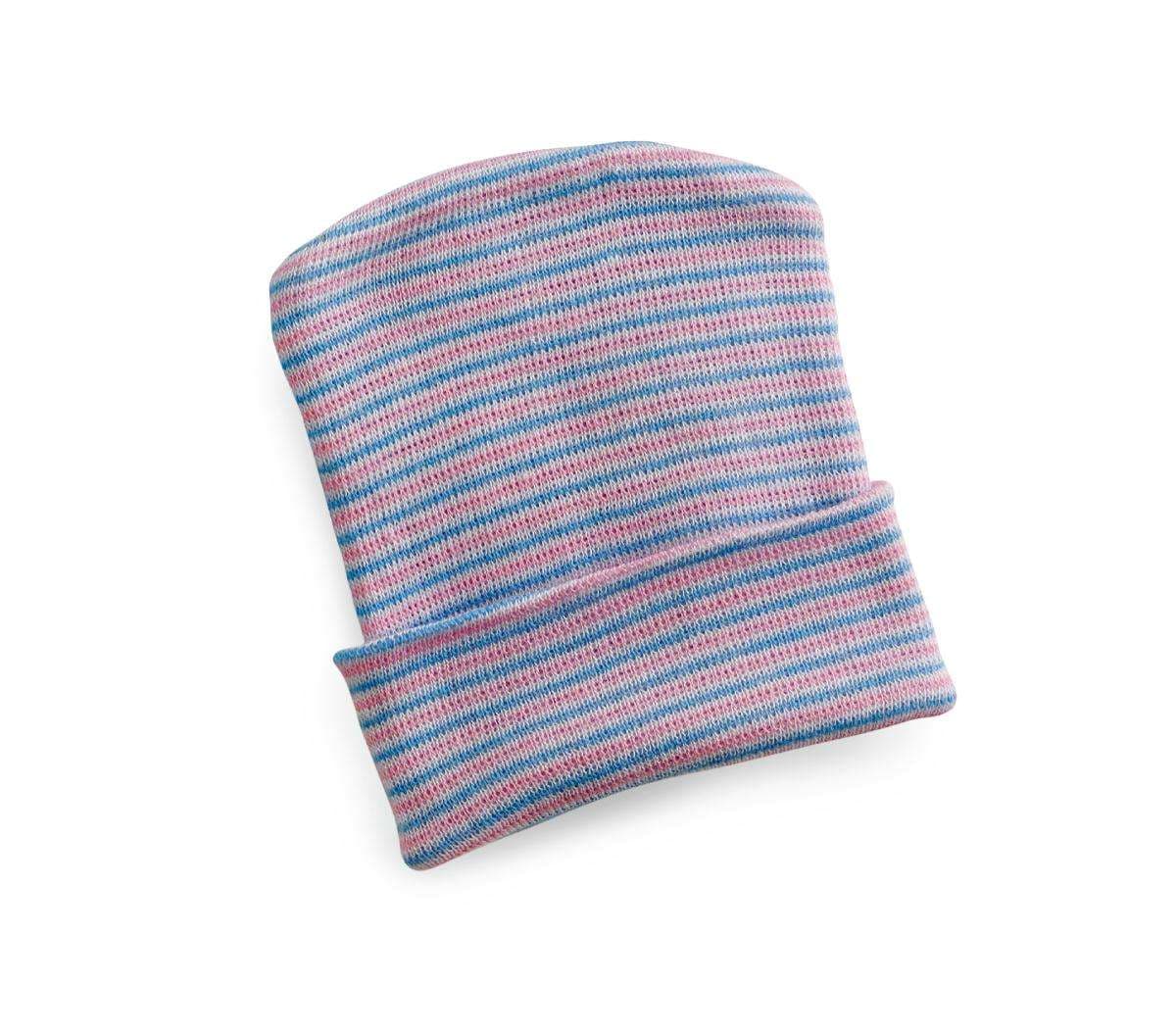Medline Infant Head Warmer, Pink-Blue Stripe - Package of 50 - Image 1