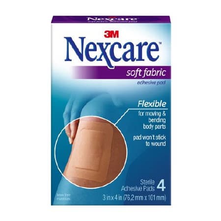 3M Nexcare Soft Fabric Adhesive Pad, 3 x 4 Inch - Box of 4 - Image 1