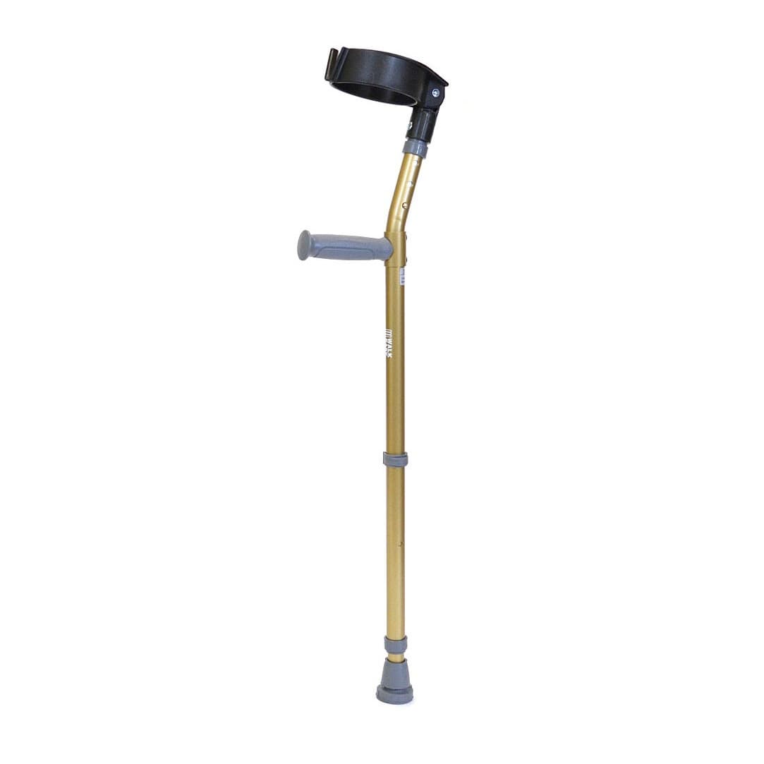 Walk Easy youth forearm height adjustable crutches with 3.5" full cuff (pair) - Gold - Image 1