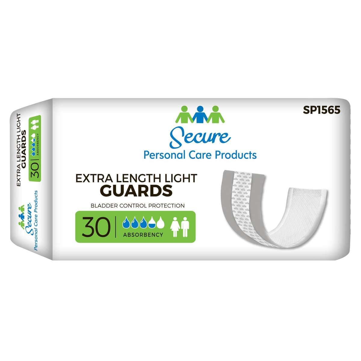 Secure Extra Length Guards Bladder Control Pad, 3.5 x 11 Inch - Package of 30 - Image 1