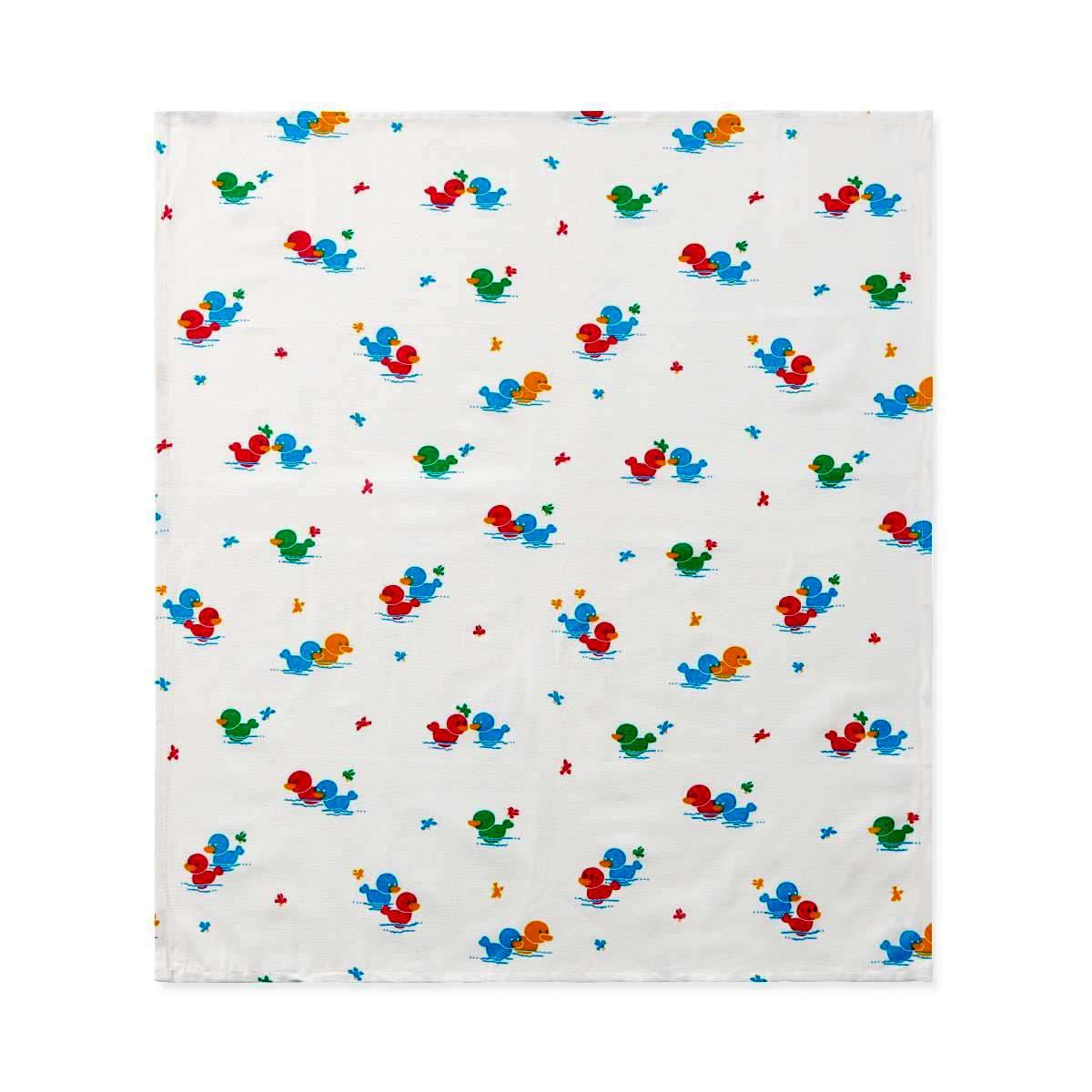 Medline 100% Cotton Baby Blanket, Duck Print, Heavy Weight, 36" x 40" - Each - Image 1