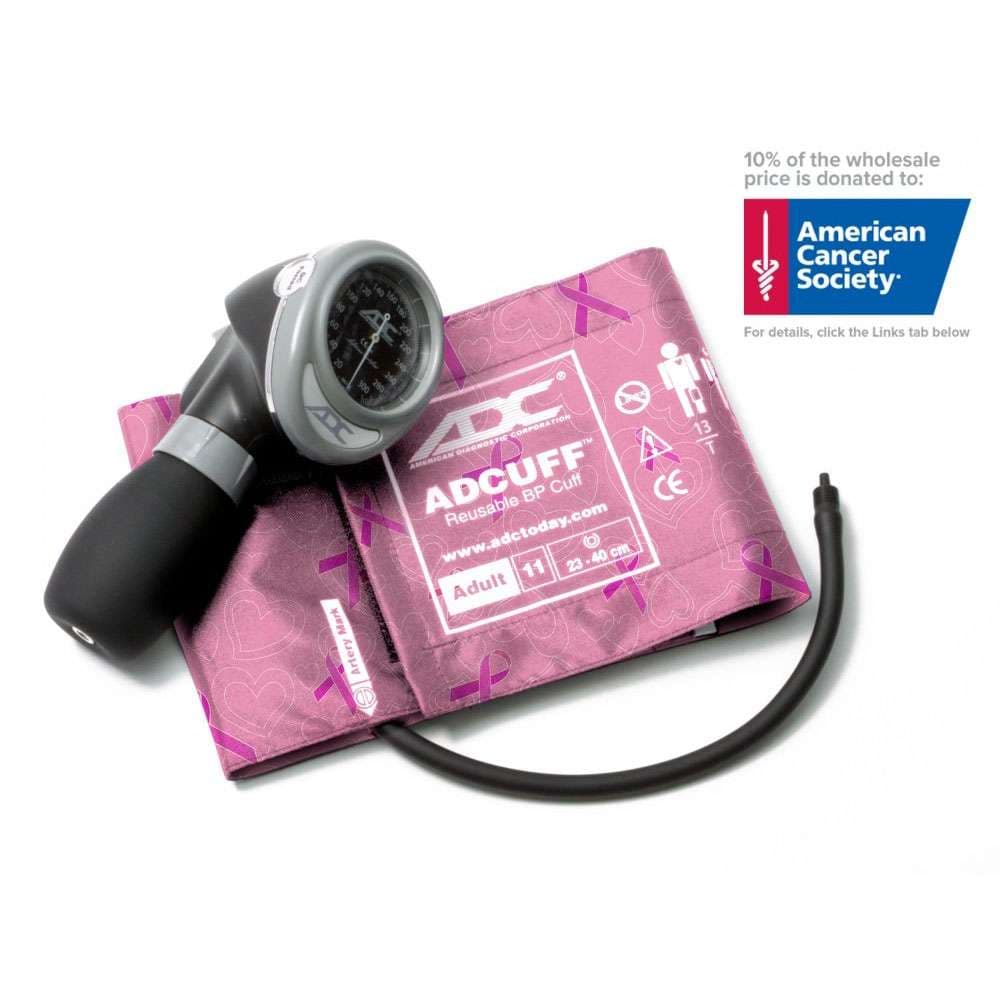 ADC Diagnostix Palm Aneroid Sphyg, Breast Cancer Awareness, Adult - Image 1
