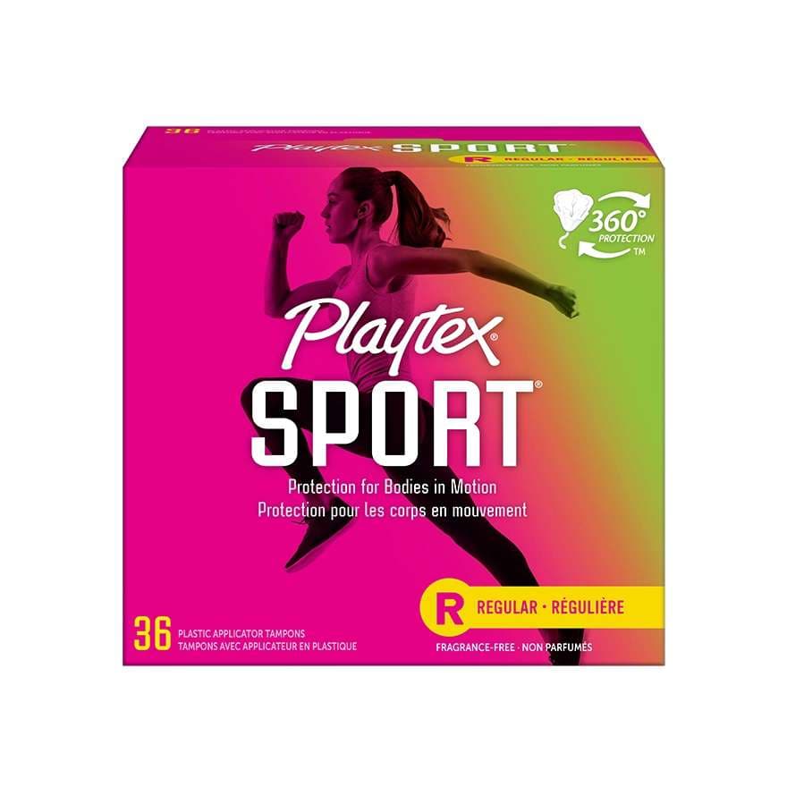 Playtex Sport Unscented Sanitary Tampon, Regular Absorbency - Case of 432 - Image 1