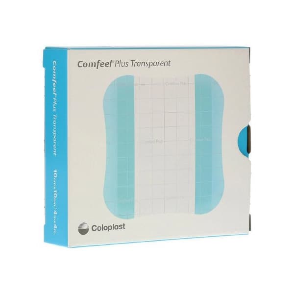 Comfeel Plus Transparent Thin Hydrocolloid Dressing, 4 x 4 Inch - Box of 10 - Image 1
