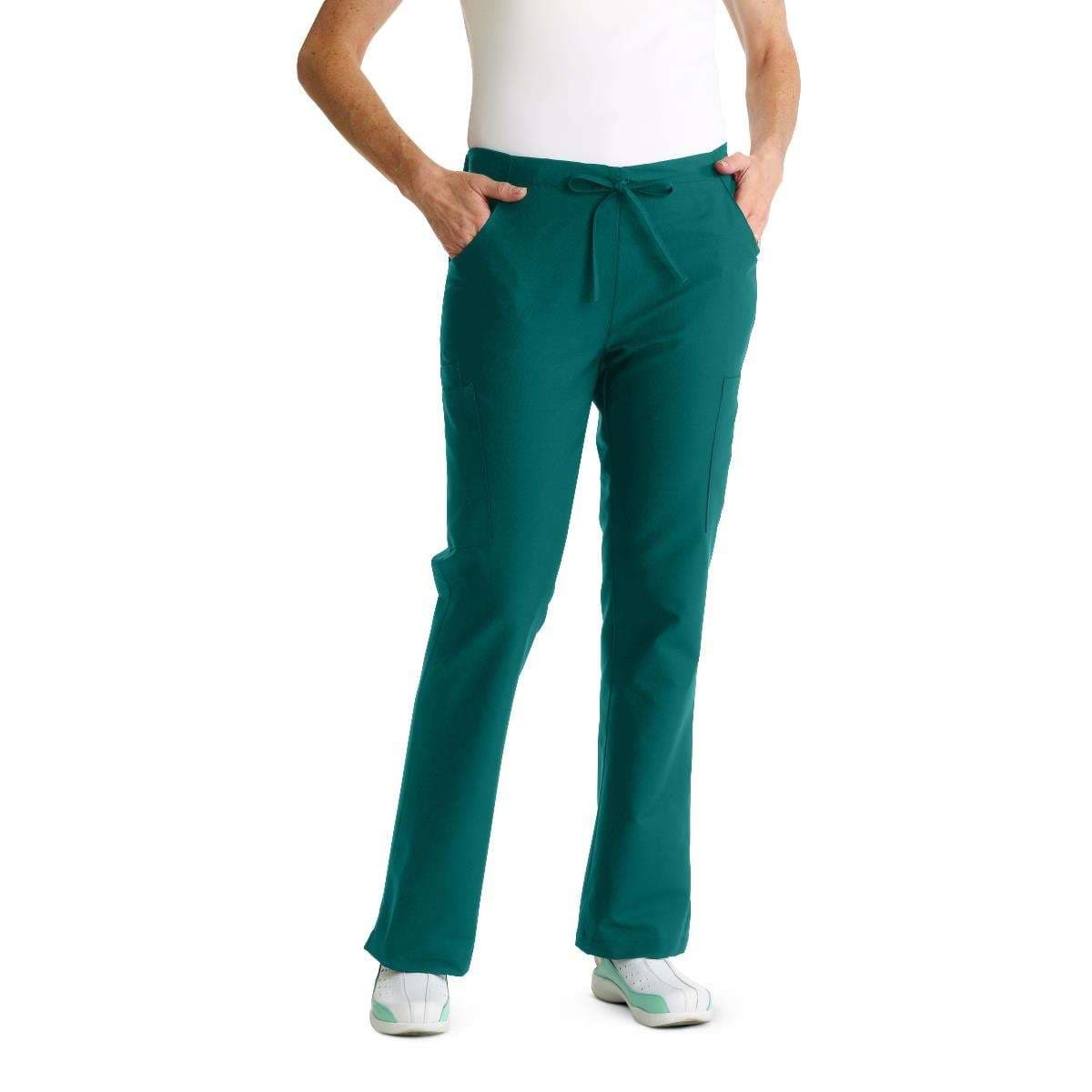 Medline Comfortease Women's Modern Fit Tall Inseam Cargo Scrub Pants, Evergreen, Small - Image 1