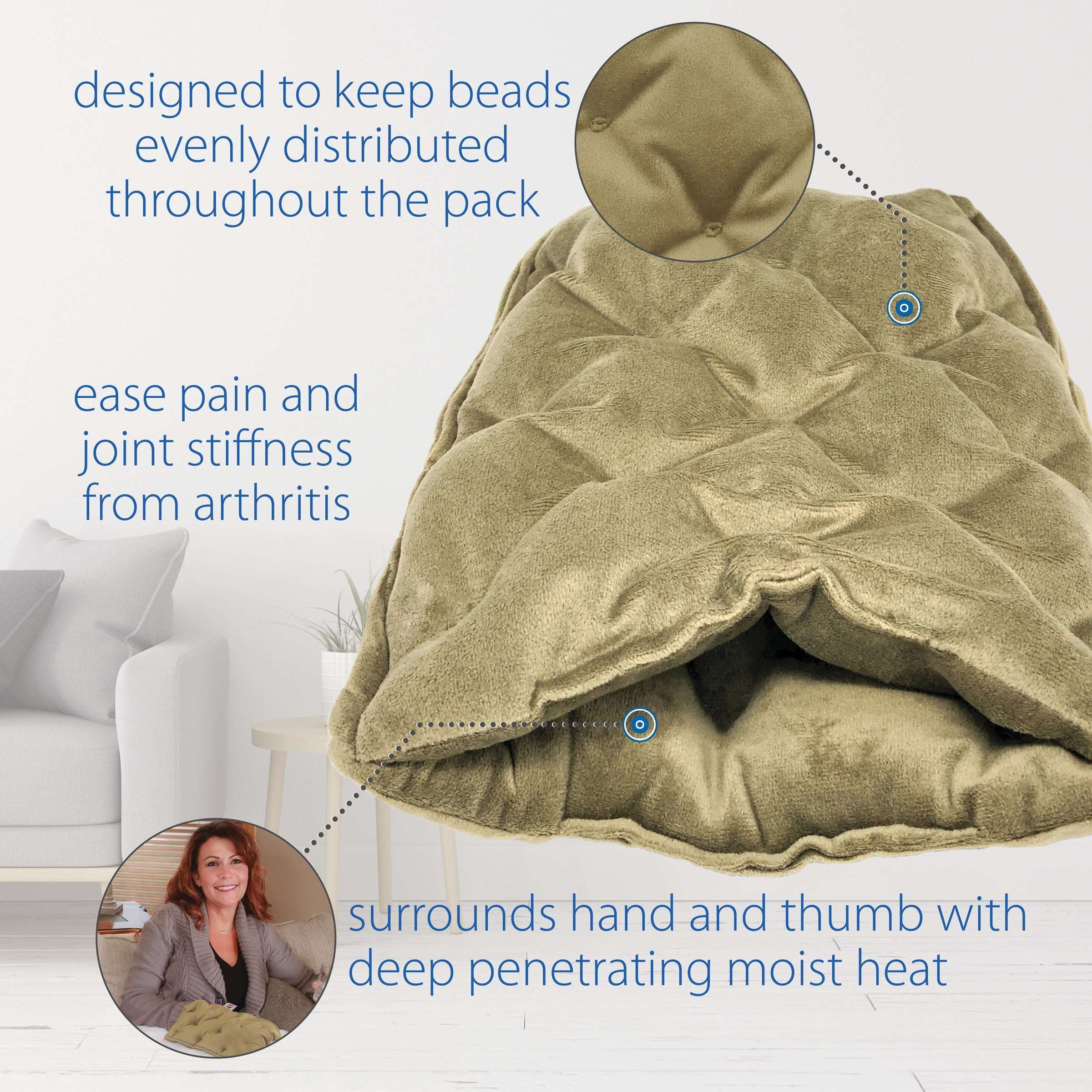 Core MicroBeads Arthritis Mitt Moist Heat Therapy Pack - Image 5