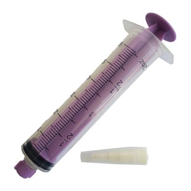 AMSure 60 mL Flat Top Piston Syringe with Transition Adapter, ENFit Tip - Each - Image 1