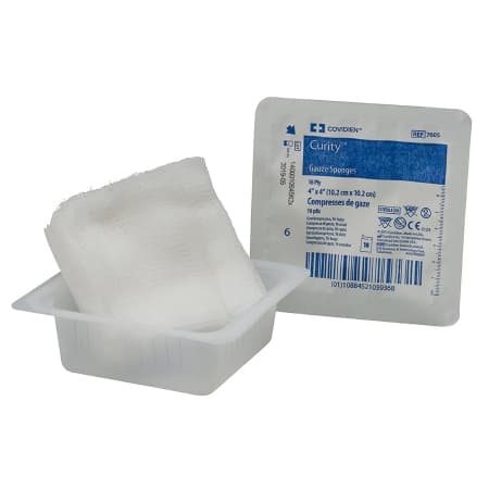 Curity Sterile Gauze Sponges with Plastic Tray, 8-Ply, 4 x 4 Inch - Tray of 10 - Image 1