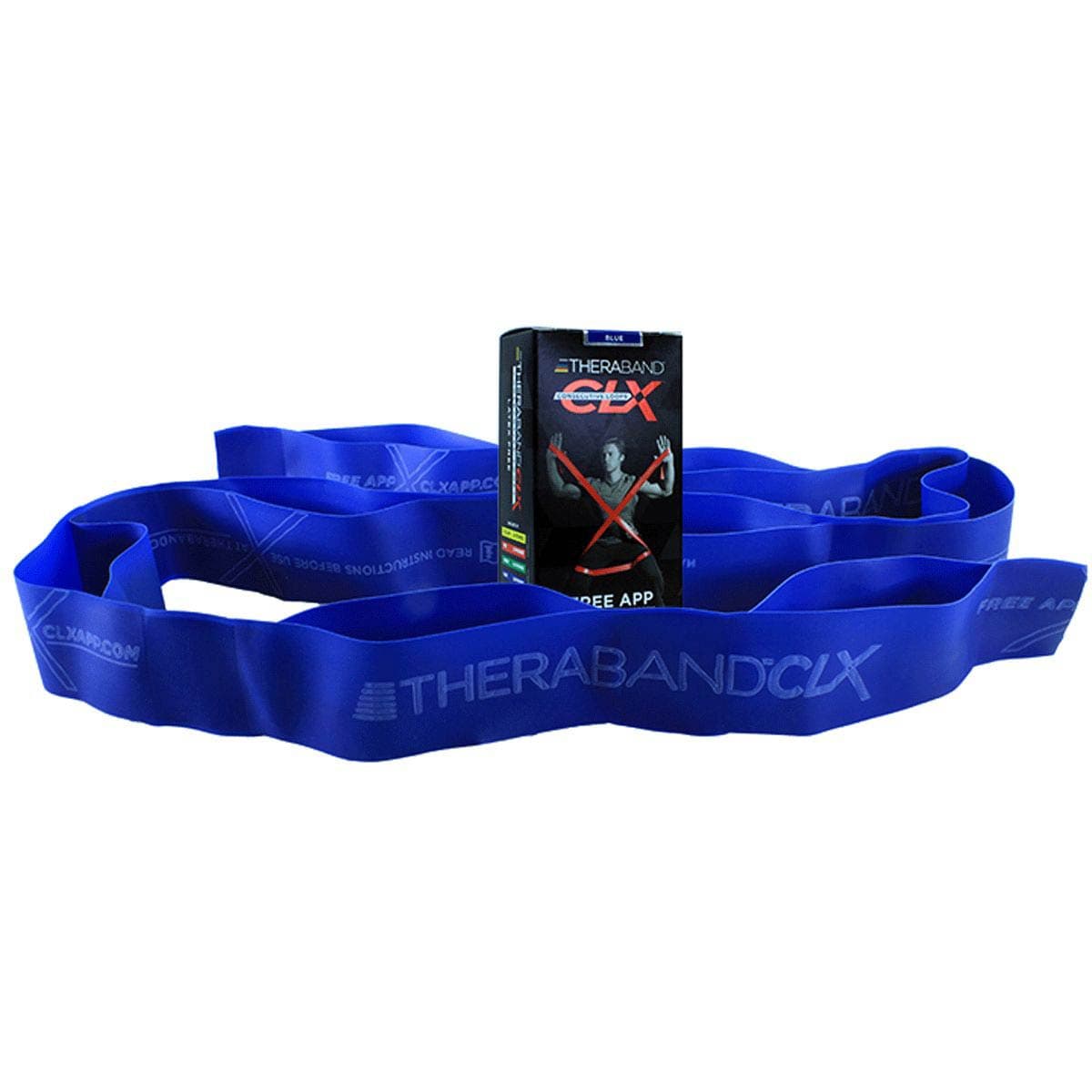 TheraBand CLX Resistance Band with Loops, 5 ft. Individual, Heavy Blue - Image 1