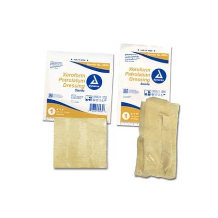 Xeroform Xeroform Petrolatum Impregnated Dressing Yellow, 4 x 4 Inch - Case of 100 - Image 1