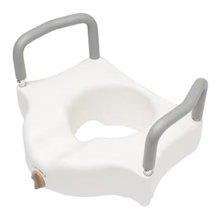 Medline 5" Raised Locking Toilet Seat with Arms - Image 1