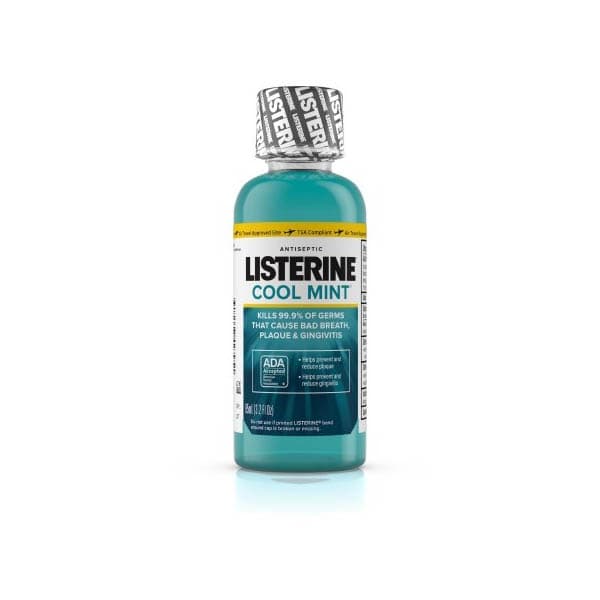 Listerine Mouthwash, Mint Flavor, 3.2 oz - Image 1