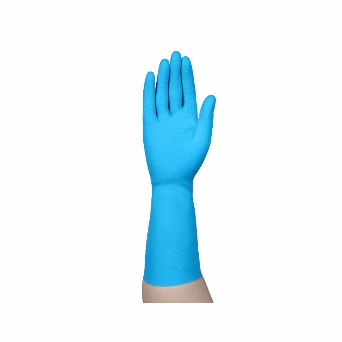 Ansell Utility Glove Blue Straight Cuff 0.51 mm (20 mil) Textured Grip, Medium - 1 Dozen - Image 1