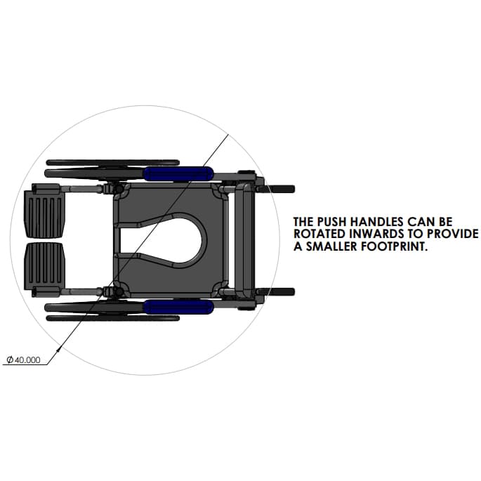 Nuprodx multiCHAIR 4020RX Roll-In-Shower Commode Chair - Self Propelled - Image 3