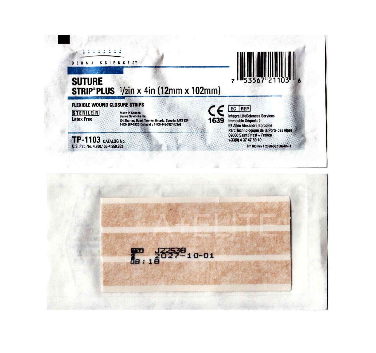 Suture Strip Plus Flexible Wound Closure Strips, 1/2 x 4 Inch - Box of 50 - Image 1