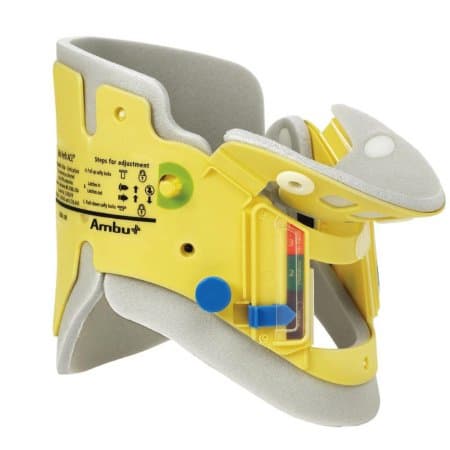 Ambu Mini Perfit ACE Extrication Cervical Collar Yello with Light Gray Adjustable Height One Size - Image 1