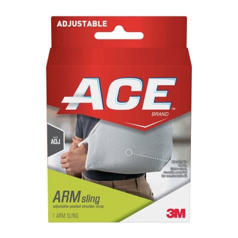 3M Ace Unisex Buckle Closure Arm Sling, Gray - Box of 12 - Image 1
