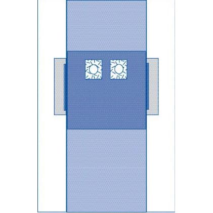 Medline Femoral Angiography Surgical Drape with Pouches, 77 x 135 Inch - Image 1
