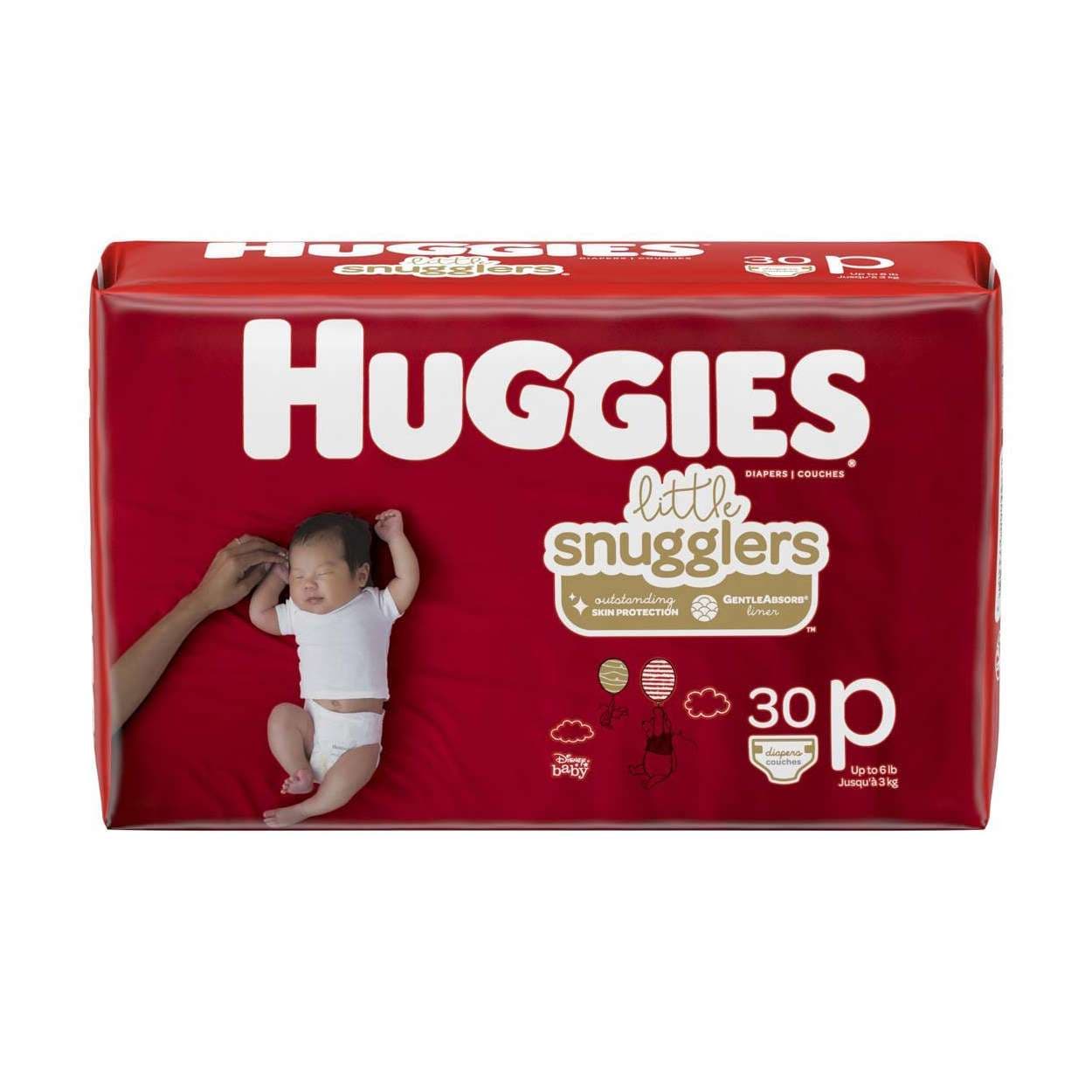 Huggies Little Snugglers Baby Diapers, Preemie - Case of 180 - Image 1