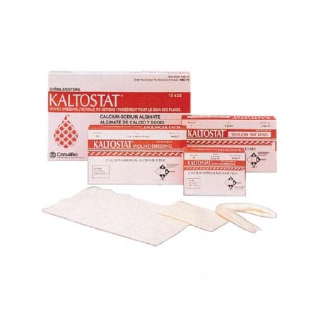 Kaltostat Calcium Sodium Alginate Dressing, Rectangle, 4 x 4 Inch - Box of 10 - Image 1