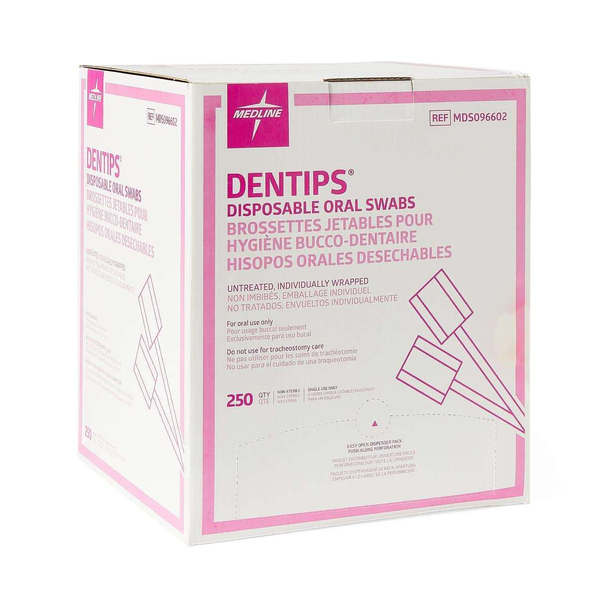 Medline Adult DenTips Oral Swab, Untreated - Package of 20 - Image 1