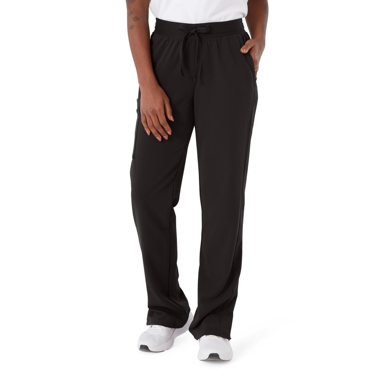 Medline Varick AVE Women's Tall Scrub Pants, Black, Extra Small - Image 1