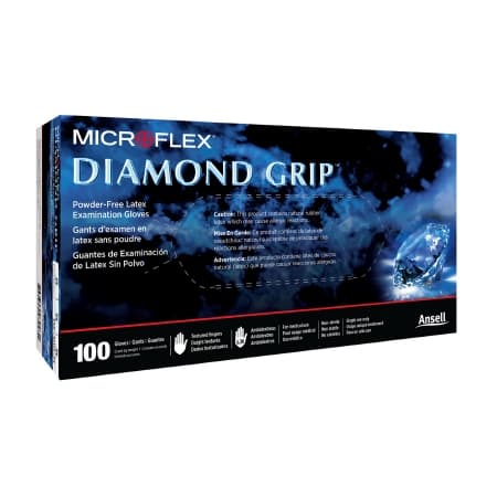 MICROFLEX Diamond Grip Powder-Free Latex Exam Gloves, Large - Case of 1000 - Image 1
