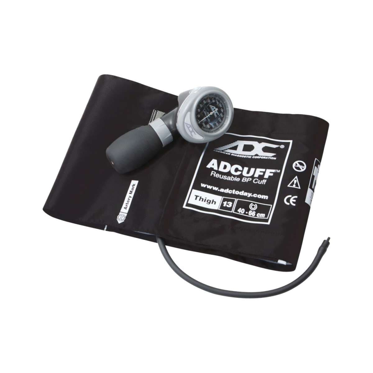 ADC Diagnostix Palm Aneroid Sphyg, Black, Thigh - Image 1