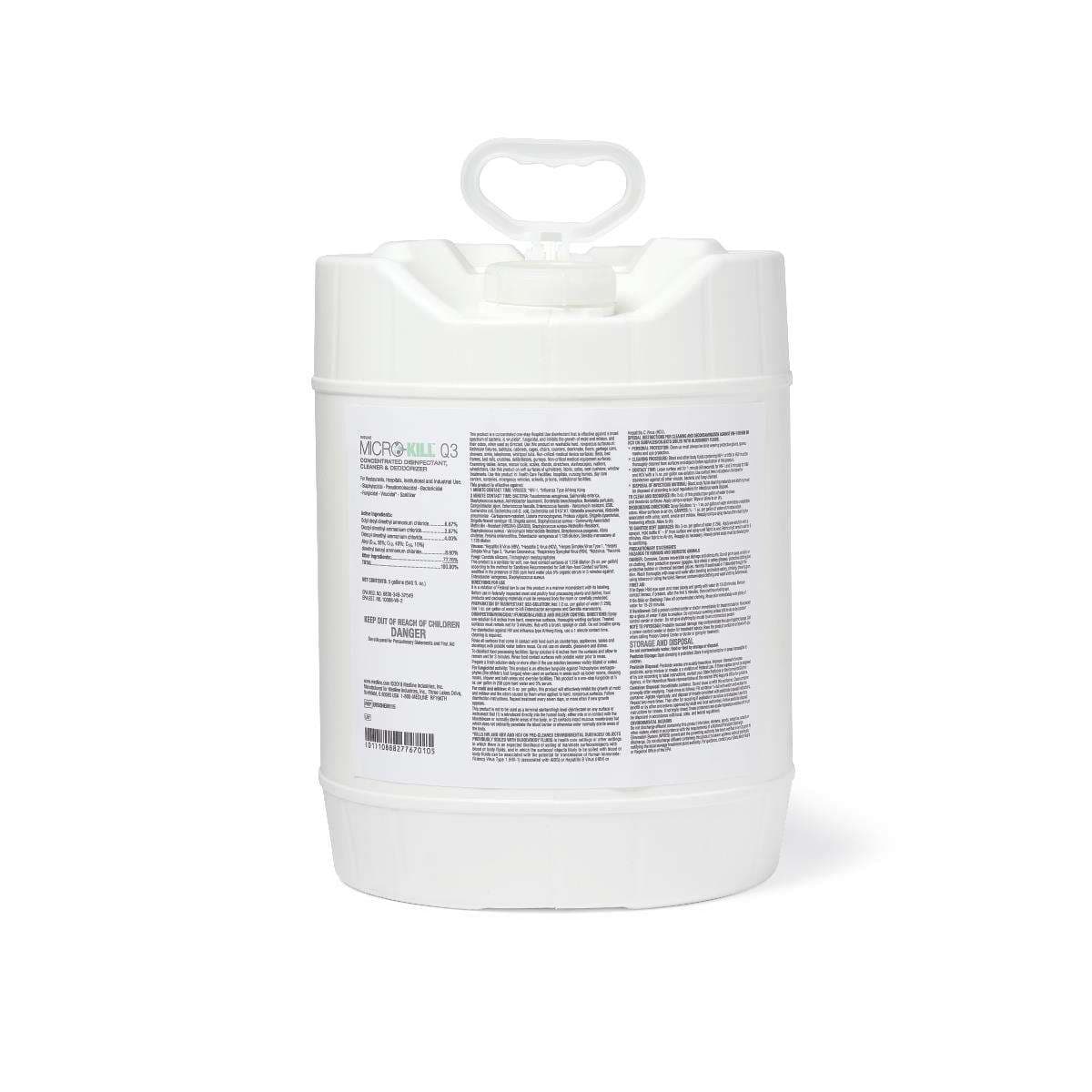 Medline 3 Minute Micro-Kill Q3 Quaternary Disinfectant, 5 Gal. Bucket - Image 1