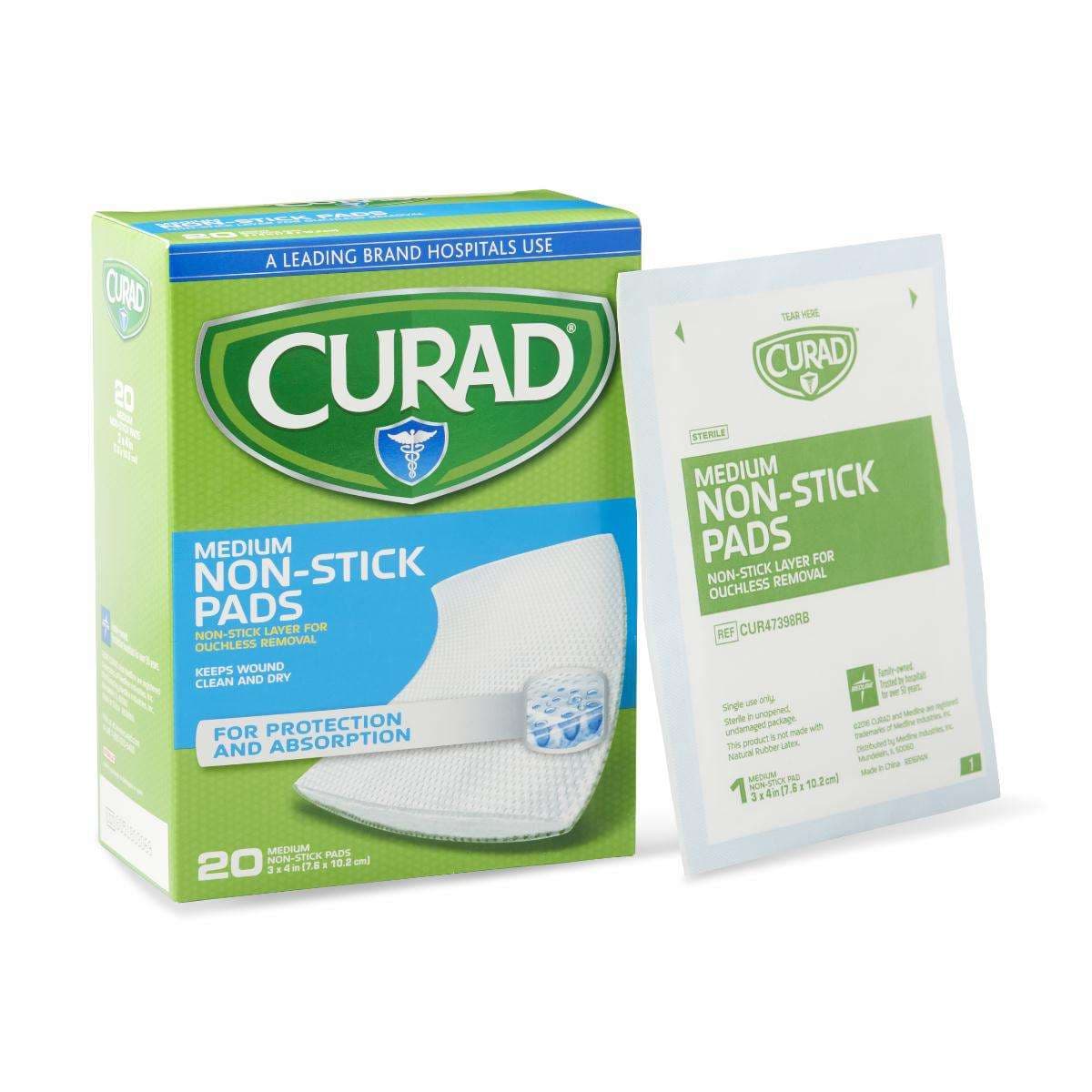 Curad Sterile Nonstick Pads, 3 x 4 Inch - Box of 20 - Image 1