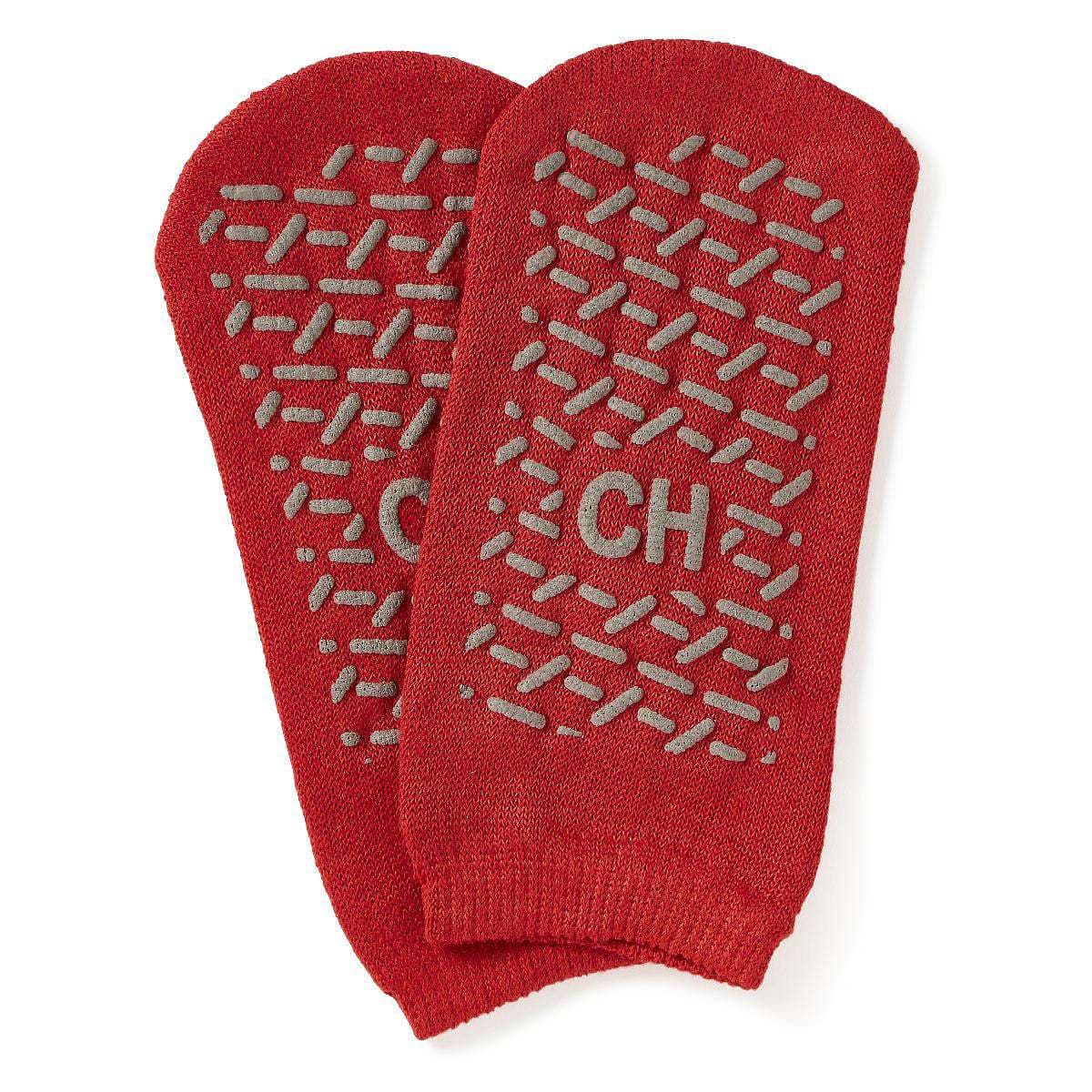 Medline Double-Tread Patient Slippers, Red, Child - Case of 48 - Image 1