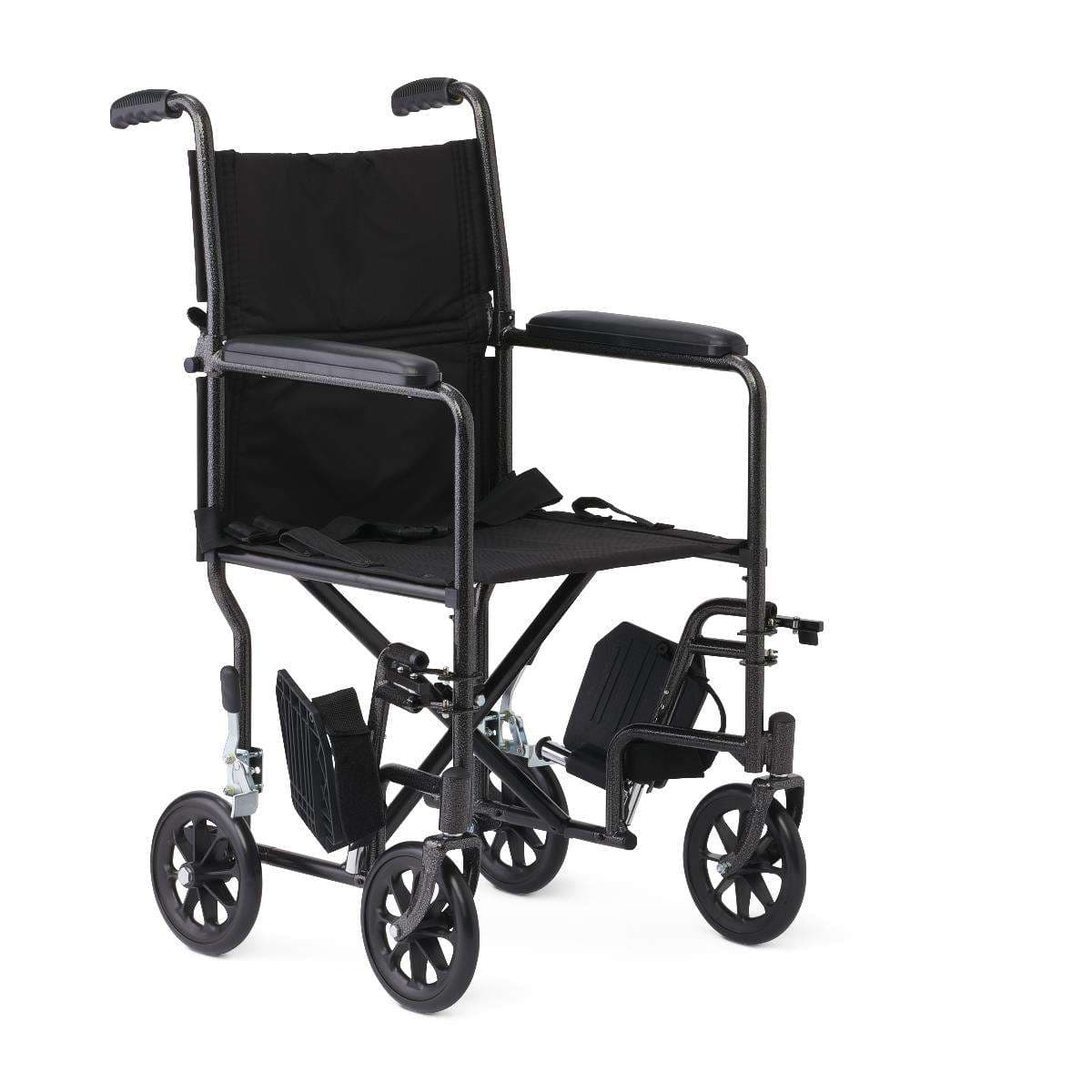 Medline Basic Steel Transport Chair with 8" Wheels - Image 5