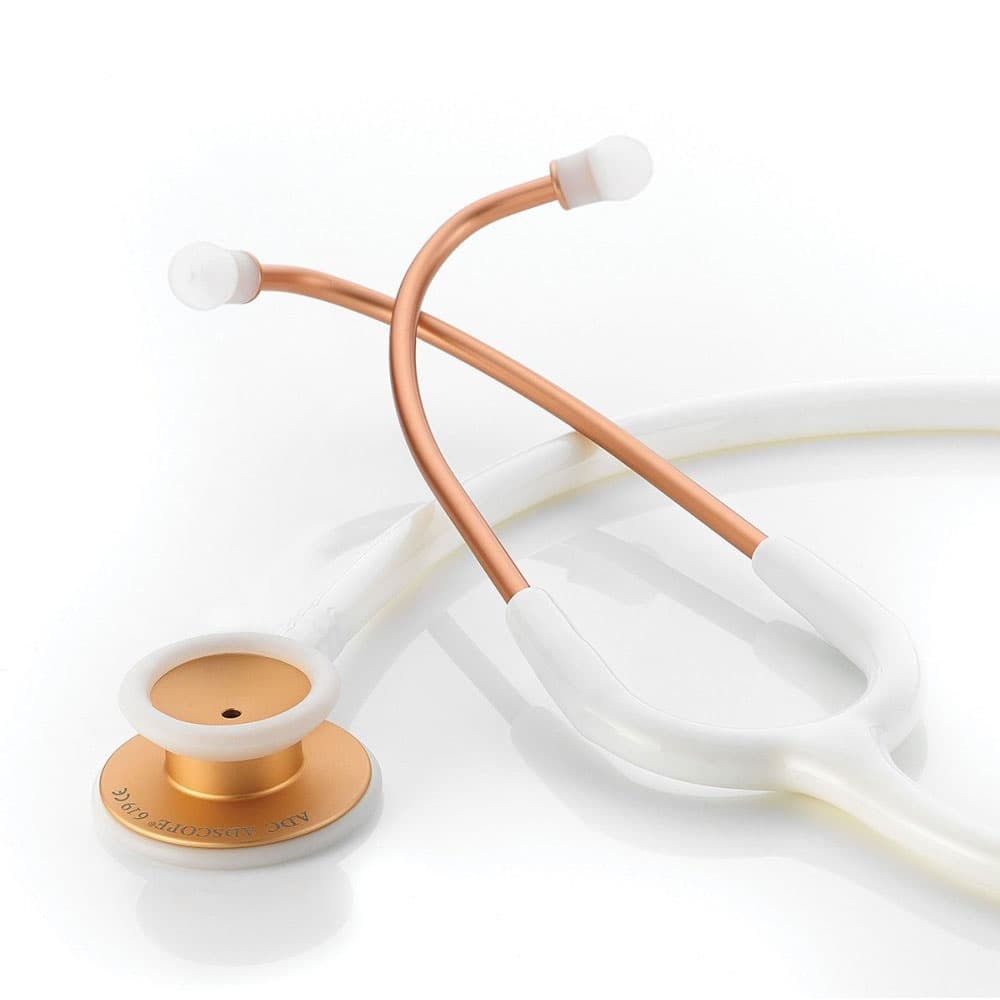 ADC Adscope Lite 619 Ultra-lite Clinician Stethoscope, Rose Gold-White - Each - Image 1