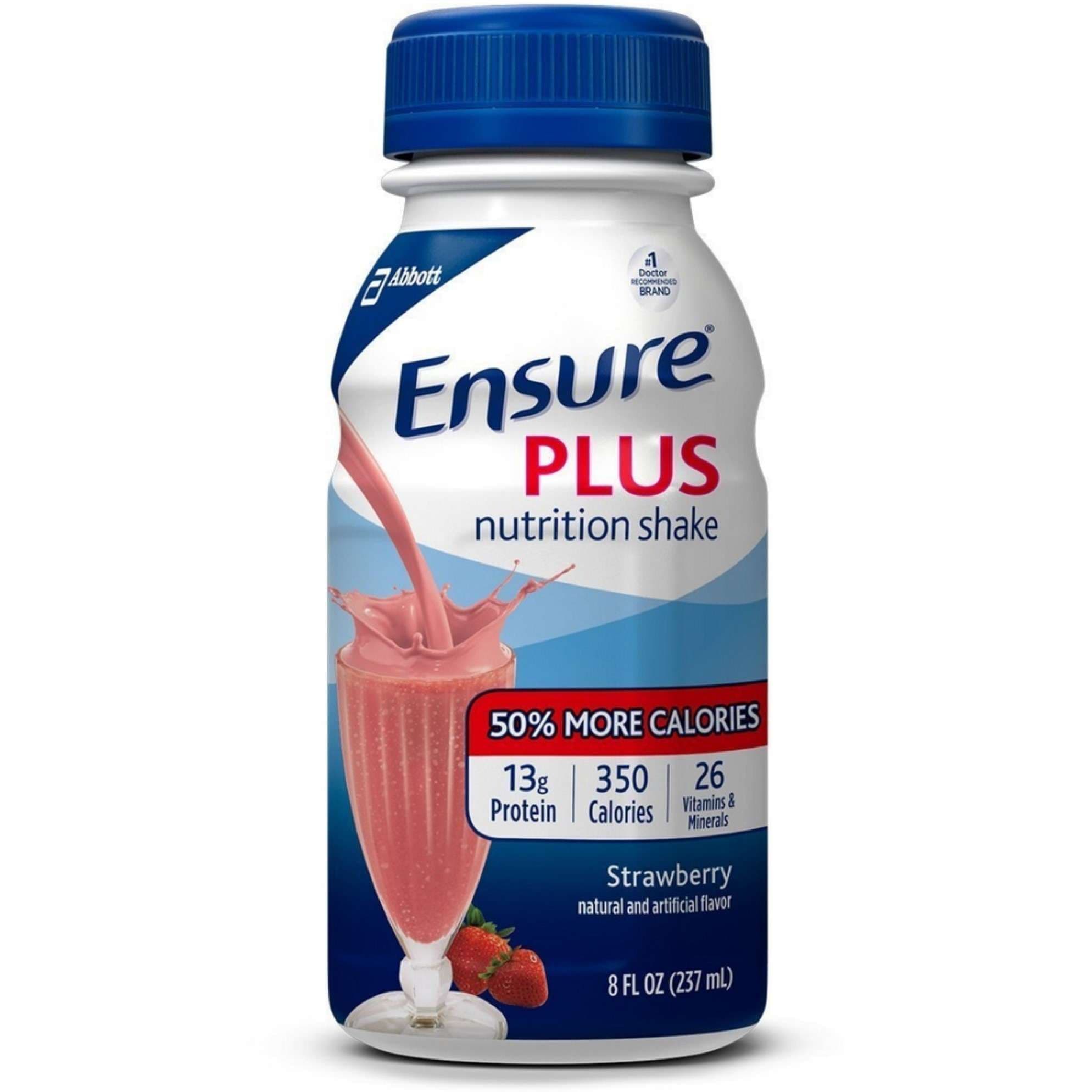 Ensure Plus Nutrition Shake, Strawberry, 8 oz - Package of 6 - Image 1