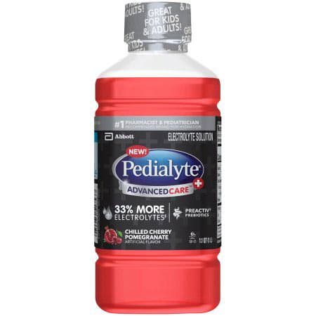 Pedialyte AdvancedCare Plus Pediatric Oral Electrolyte Solution, Cherry Pomegranate, 33.8oz - Case of 4 - Image 1