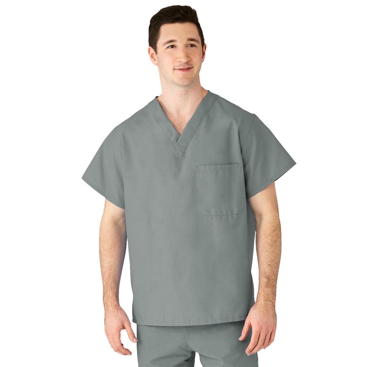 Medline AngelStat Unisex Reversible V-Neck Scrub Top with 2 Pocket, Misty Green, 3XLarge - Image 1
