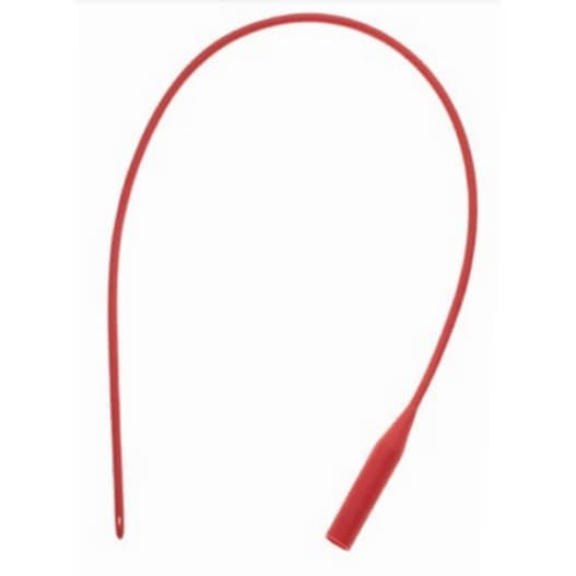 Amsure Red Rubber Latex Urethral Catheter, 16 Fr - Each - Image 1