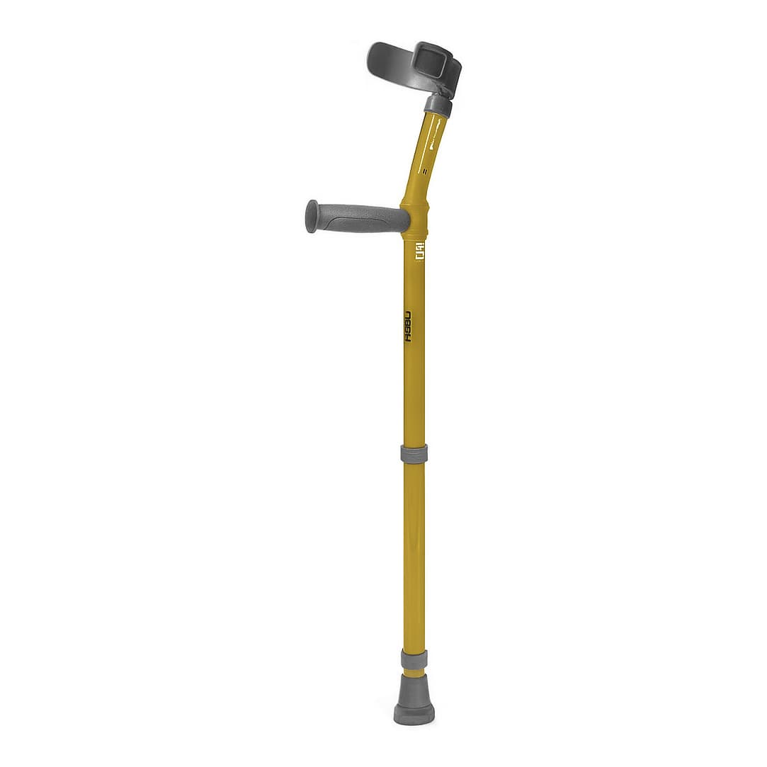 Walk Easy youth forearm crutches with half cuff (Pair) - Gold - Image 1