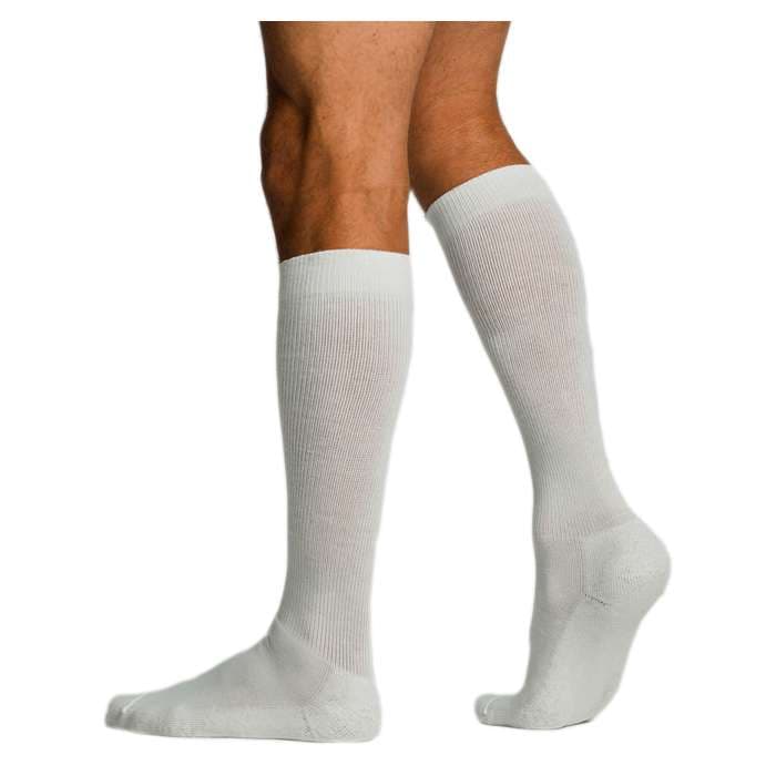 Sigvaris Diabetic Calf High Compression Socks White, 18-25mmHg, Men, Large-Short - Pair - Image 1
