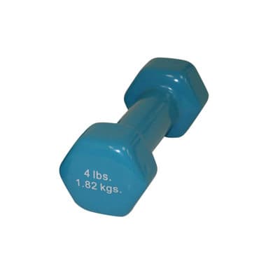 CanDo vinyl coated dumbbell, Light Blue, 4 Lb - Each - Image 1