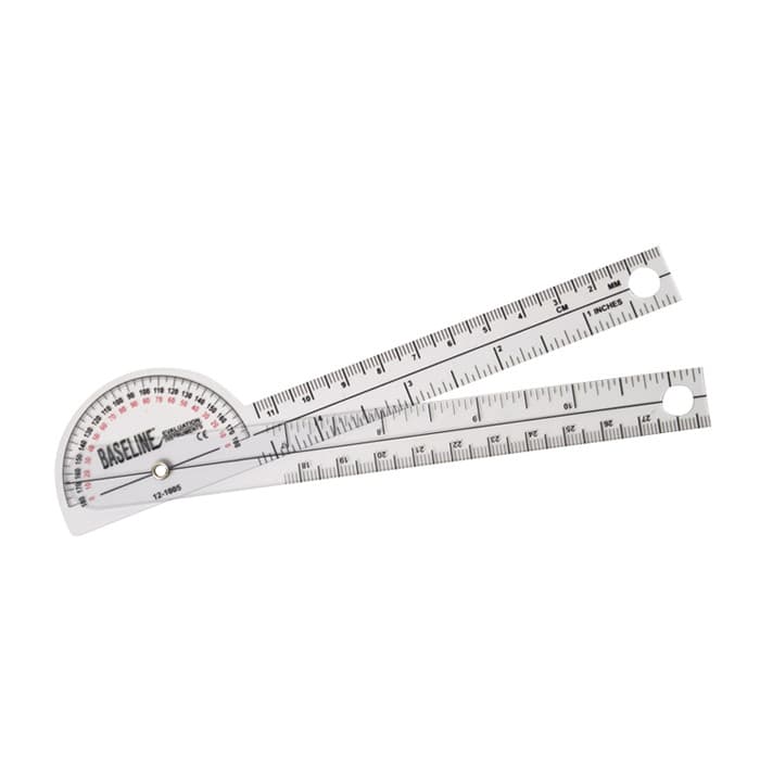 Baseline Plastic Goniometer 6 Inch Arms, 180 Degree, Pocket Style - Package of 25 - Image 1