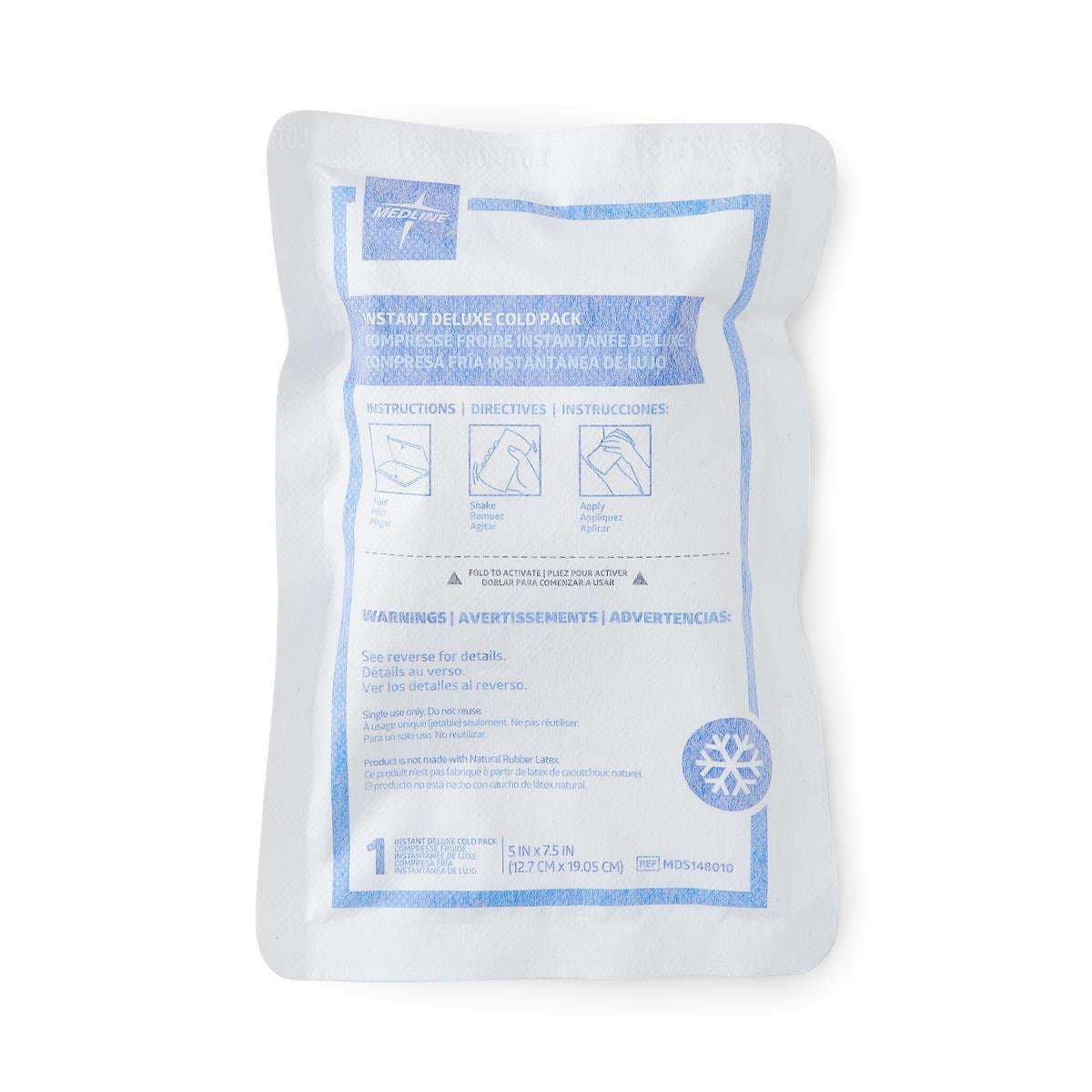 Medline Deluxe Sweatless Instant Cold Pack, 5 x 7.5 Inch - Case of 24 - Image 1