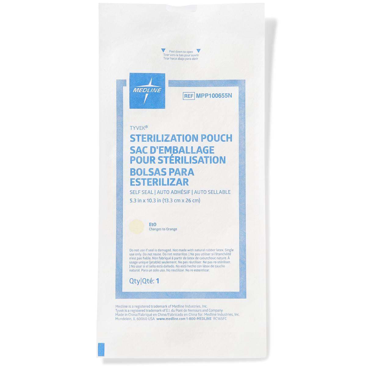 Self-seal Tyvek Sterilization Pouches For Low Temperatures, 5.25 x 10.25 Inch - Case of 2000 - Image 1